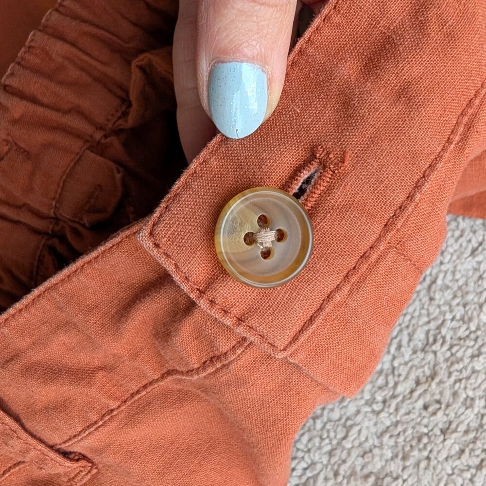 Uniqlo Women’s Burnt Orange Cotton Linen Trousers size 5 - Picture 6 of 10